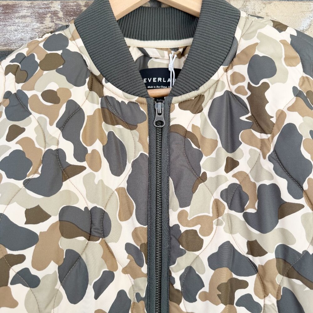 NWT Everlane ReNew Long Quilted Camo Puffer Coat S - Picture 3 of 15